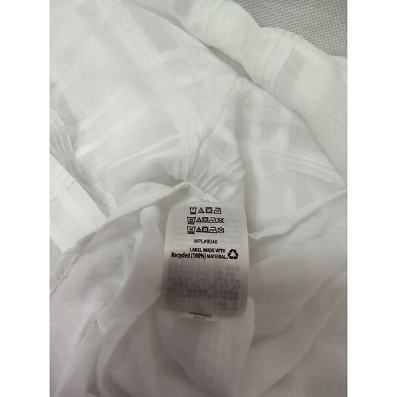 Alfani Women Lg White Short Sleeve V Neck Sheer Blouse - Picture 10 of 11